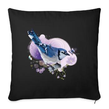 Blue Chara - Sofa pillowcase 17,3'' x 17,3'' (45 x 45 cm) - black - Front