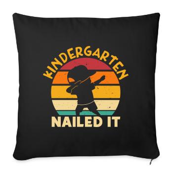 La maternelle l’a cloué - Housse de coussin décorative 45 x 45 cm - noir - Devant