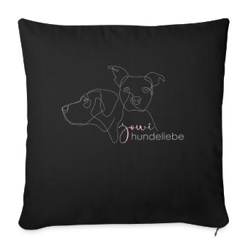 jowi hundeliebe - logo in graurosa - Sofakissenbezug 45 x 45 cm - Schwarz - Vorne