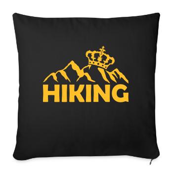 Logo hiking crown mountains - Sofa pillowcase 17,3'' x 17,3'' (45 x 45 cm) - black - Front