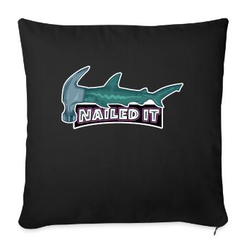 Nailed it hammerhead shark - Sofa pillowcase 17,3'' x 17,3'' (45 x 45 cm) - black - Front