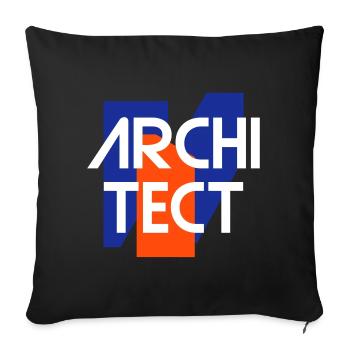 Architecte (figures géométriques) - Housse de coussin décorative 45 x 45 cm - noir - Devant