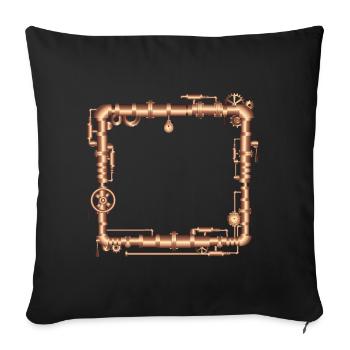 Cadre Steampunk en look de machine à vapeur - Housse de coussin décorative 45 x 45 cm - noir - Devant