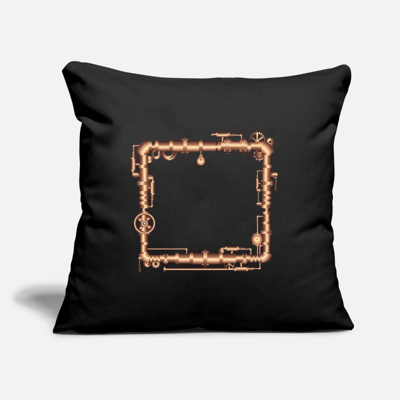 Steampunk frame in steam engine look Sofa pillowcase 17,3'' x 17,3'' (45 x 45 cm)
