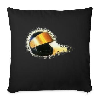 Motorrad goldener Helm Biker splash Motorradhelm - Sofakissenbezug 45 x 45 cm - Schwarz - Vorne