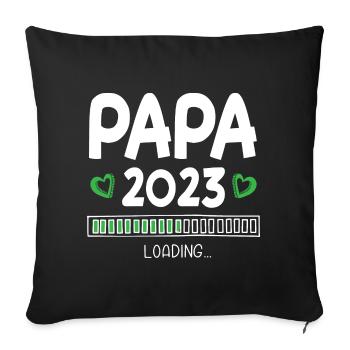 Papa 2023 Chargement - Housse de coussin décorative 45 x 45 cm - noir - Devant