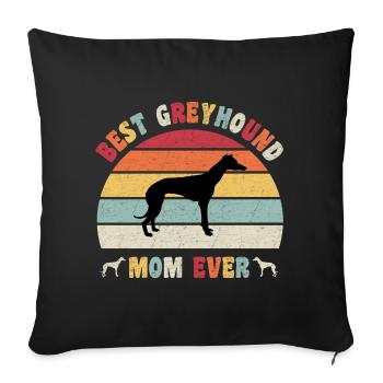 Best Greyhound Mom ever dog lovers vintage retro - Sofa pillowcase 17,3'' x 17,3'' (45 x 45 cm) - black - Front
