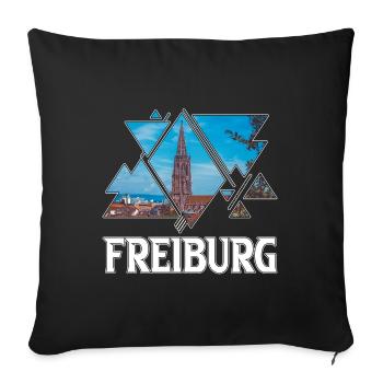 Freiburg Germany City Skyline Home Love - Sofa pillowcase 17,3'' x 17,3'' (45 x 45 cm) - black - Front