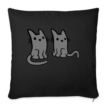 2 Cat Friends Team - Sofa pillowcase 17,3'' x 17,3'' (45 x 45 cm) - black - Front