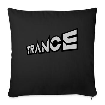 Lettrage Club Trance Techno - Housse de coussin décorative 45 x 45 cm - noir - Devant