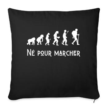 né pour marcher évolution - Housse de coussin décorative 45 x 45 cm - noir - Devant