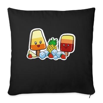 Kawaii-Eis am Stil - Sofakissenbezug 45 x 45 cm - Schwarz - Vorne