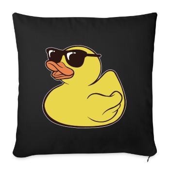 Cute Rubber Duck - Sofakissenbezug 45 x 45 cm - Schwarz - Vorne