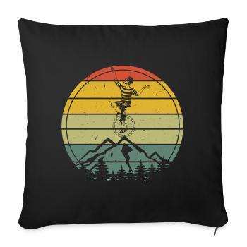 Vintage Unicycle Rider - Sofa pillowcase 17,3'' x 17,3'' (45 x 45 cm) - black - Front