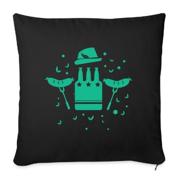 Pretzel - Marquee - Beer Tent - Party - Folk Festival - Sofa pillowcase 17,3'' x 17,3'' (45 x 45 cm) - black - Front