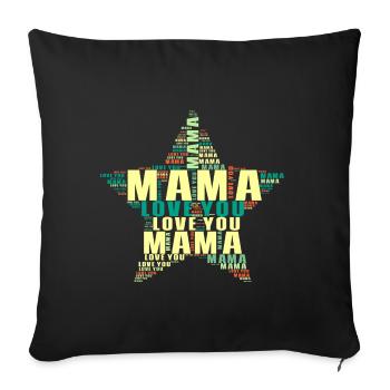 Mother's Day Heart Star Mom Gift Idea Funny - Sofa pillowcase 17,3'' x 17,3'' (45 x 45 cm) - black - Front