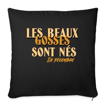 Les beaux gosses sont nés en décembre. - Housse de coussin décorative 45 x 45 cm - noir - Devant