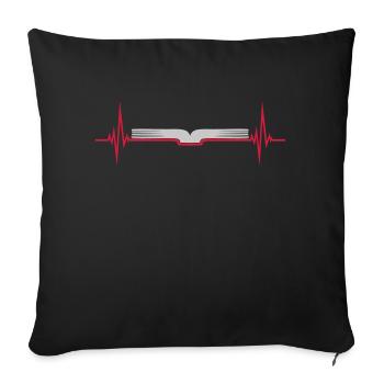 Puls Pages Read Book - Sofa pillowcase 17,3'' x 17,3'' (45 x 45 cm) - black - Front
