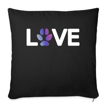 Dog Paw Love Love Colorful Dogs Paw Print 4 - Sofa pillowcase 17,3'' x 17,3'' (45 x 45 cm) - black - Front
