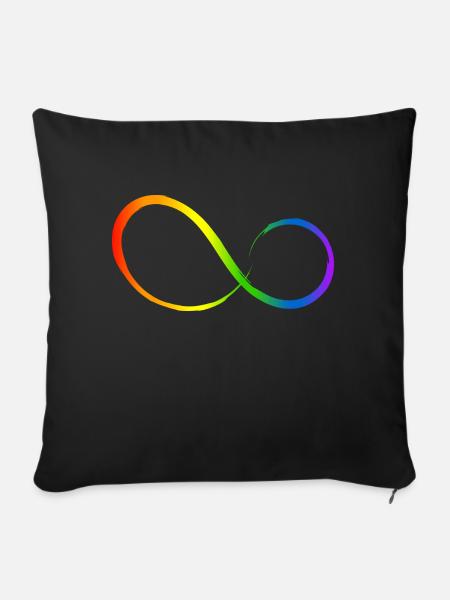 Unendlichkeit unendliches Regenbogen Farben Symbol - Sofakissenbezug 45 x 45 cm - Schwarz