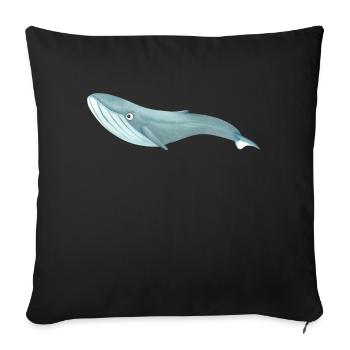 The Funny Blue Whale - Sofa pillowcase 17,3'' x 17,3'' (45 x 45 cm) - black - Front