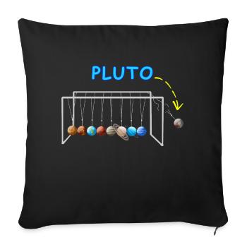 Never Forget Pluto Funny Planet Pluto - Sofa pillowcase 17,3'' x 17,3'' (45 x 45 cm) - black - Front