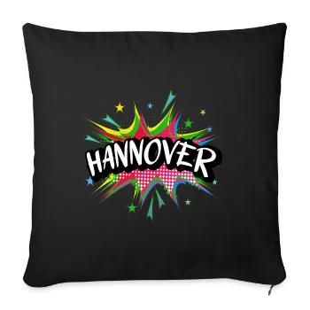 Hannover Germany City Pop Art Comic Art - Sofa pillowcase 17,3'' x 17,3'' (45 x 45 cm) - black - Front
