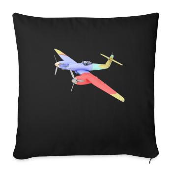 Britisches Jagdflugzeug WW2 - Sofakissenbezug 45 x 45 cm - Schwarz - Vorne