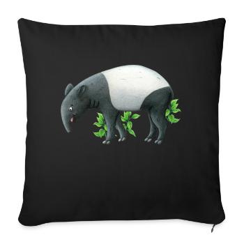 kleiner Tapir - Sofakissenbezug 45 x 45 cm - Schwarz - Vorne