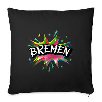 Bremen Germany City Pop Art Comic Art - Sofa pillowcase 17,3'' x 17,3'' (45 x 45 cm) - black - Front