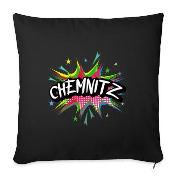 Chemnitz Germany City Pop Art Comic Art - Sofa pillowcase 17,3'' x 17,3'' (45 x 45 cm) - black - Front
