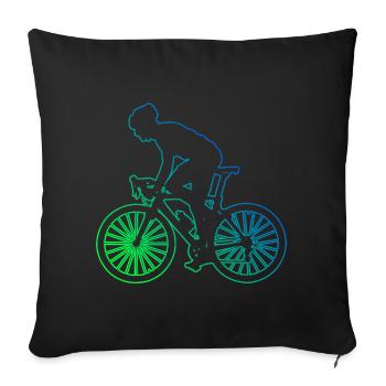 Women's Road Bike Road Cycling Road Cyclist - Sofa pillowcase 17,3'' x 17,3'' (45 x 45 cm) - black - Front