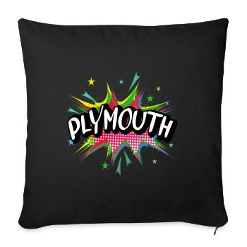 Plymouth England UK City Pop Art Comic Art - Sofa pillowcase 17,3'' x 17,3'' (45 x 45 cm) - black - Front