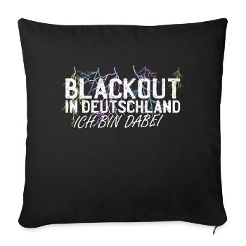 blackout Deutschland Stromausfall Energiekrise - Sofakissenbezug 45 x 45 cm - Schwarz - Vorne