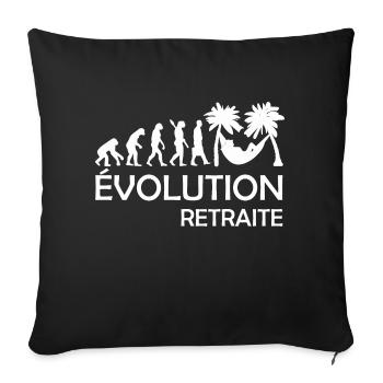 Évolution retraite / humour retraité - Housse de coussin décorative 45 x 45 cm - noir - Devant