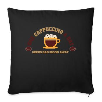 Cappuccino Lover - One Cappuccino A Day - Sofa pillowcase 17,3'' x 17,3'' (45 x 45 cm) - black - Front