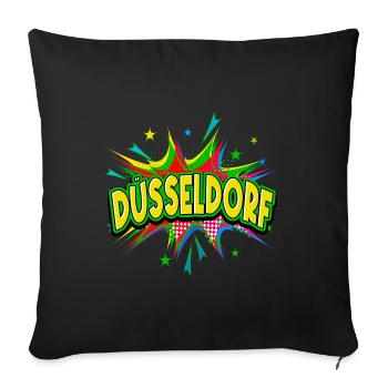 Dusseldorf Germany City Pop Art Comic Art - Sofa pillowcase 17,3'' x 17,3'' (45 x 45 cm) - black - Front