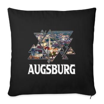 Augsbourg Allemagne Ville Skyline Home Love - Housse de coussin décorative 45 x 45 cm - noir - Devant