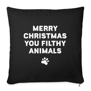 Joyeux Noël vous les animaux sales - Housse de coussin décorative 45 x 45 cm - noir - Devant