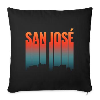 San Jose USA - Sofa pillowcase 17,3'' x 17,3'' (45 x 45 cm) - black - Front