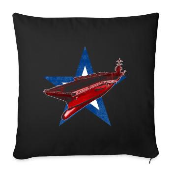 Aircraft carrier - Sofa pillowcase 17,3'' x 17,3'' (45 x 45 cm) - black - Front