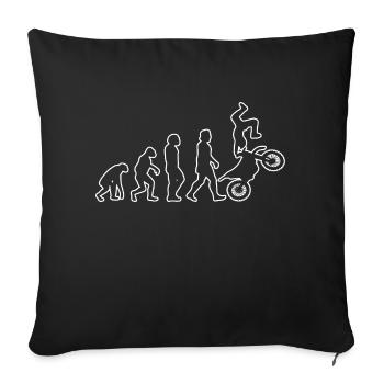 Motocross Cadeau Motocycliste Mobylette - Housse de coussin décorative 45 x 45 cm - noir - Devant