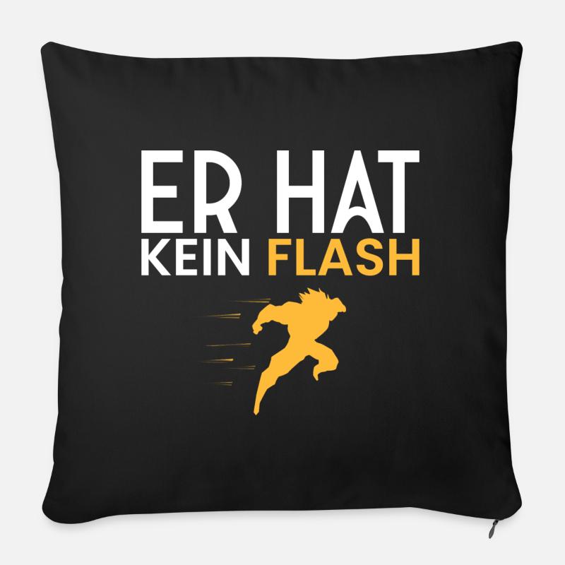 Kein FLASH!! - Sofakissenbezug 45 x 45 cm - Schwarz