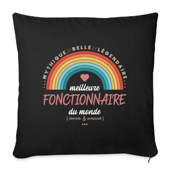 Meilleure fonctionnaire du monde - Housse de coussin décorative 45 x 45 cm - noir - Devant