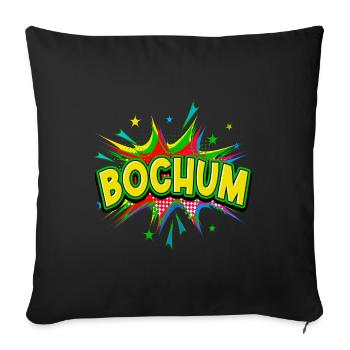 Bochum Allemagne Ville Pop Art Bande dessinée - Housse de coussin décorative 45 x 45 cm - noir - Devant