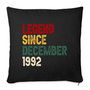 Légende depuis décembre 1992 - Housse de coussin décorative 45 x 45 cm - noir - Devant