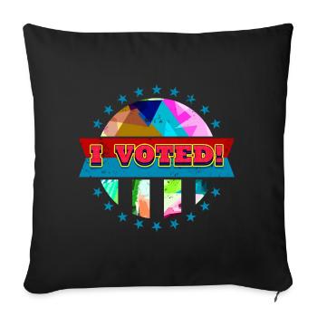 Politique Pop Art J’ai voté Badge Retro Voters Electi - Housse de coussin décorative 45 x 45 cm - noir - Devant