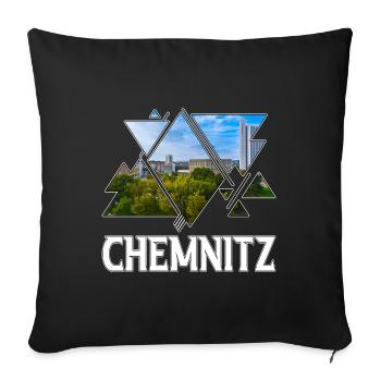 Chemnitz Germany City Skyline Home Love - Sofa pillowcase 17,3'' x 17,3'' (45 x 45 cm) - black - Front