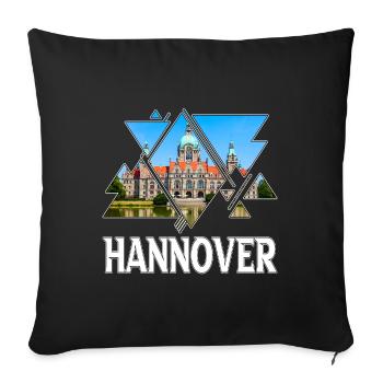 Hanover Germany City Skyline Home Love - Sofa pillowcase 17,3'' x 17,3'' (45 x 45 cm) - black - Front