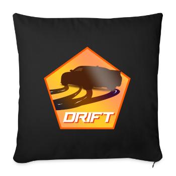 Voiture à la dérive - Housse de coussin décorative 45 x 45 cm - noir - Devant